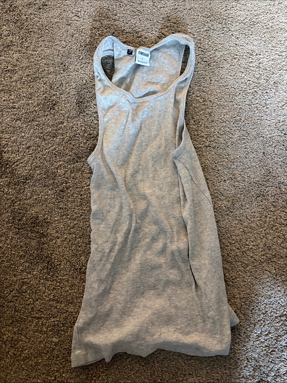 Grey Ribbed Tank Top